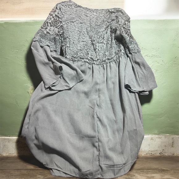 Zanzea Women's Gray Lace Wedding Dress #341 - Picture 2 of 3